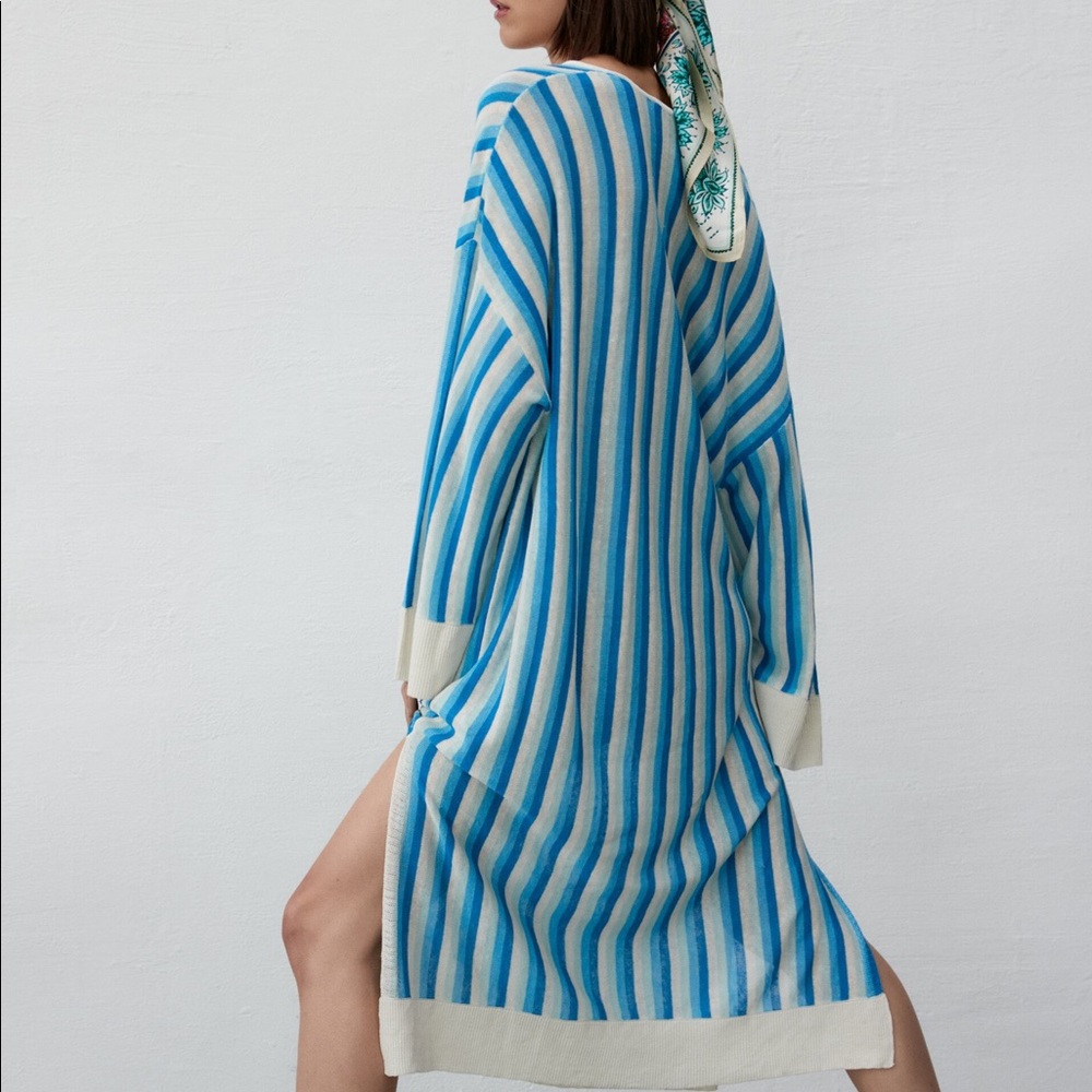 ZARA STRIPED LINEN TUNIC - Picture 3 of 4